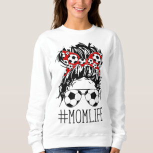 Messy Bun Bandana Haare Tragen Fußball Sonnenbrill Sweatshirt