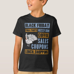 Messy Bun Black Friday Thanksgiving Yoga Pants T-Shirt