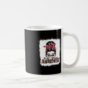 Messy Bun Burgundy Ribbon Brain Aneurysm Awareness Kaffeetasse