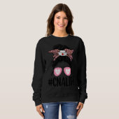 Messy Bun Cna Life Bleached Certified Nursing Assi Sweatshirt (Vorne ganz)