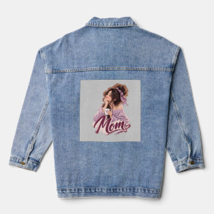 Messy Bun Coffee Mom — Cozy Mom Leben Ästhetik Jeansjacke