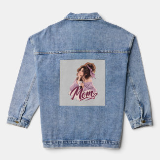 Messy Bun Coffee Mom — Cozy Mom Leben Ästhetik Jeansjacke