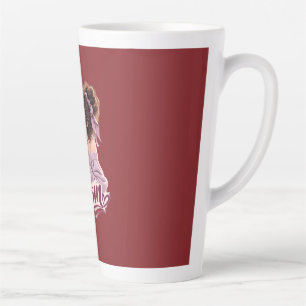 Messy Bun Coffee Mom — Cozy Mom Leben Ästhetik Milchtasse