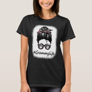 Messy Bun Dog Grammy Life Women T-Shirt