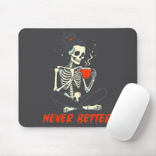Messy Bun Drinking Coffee For Women Never Better S Mousepad (Mit Mouse)