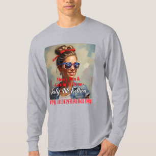 "Messy Bun & Gettin' It Done" - 4. Juli Custom T-Shirt