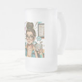 Messy Bun, Getting Stuff Done - Boss Babe Cartoon Mattglas Bierglas (VorderseiteRechts)