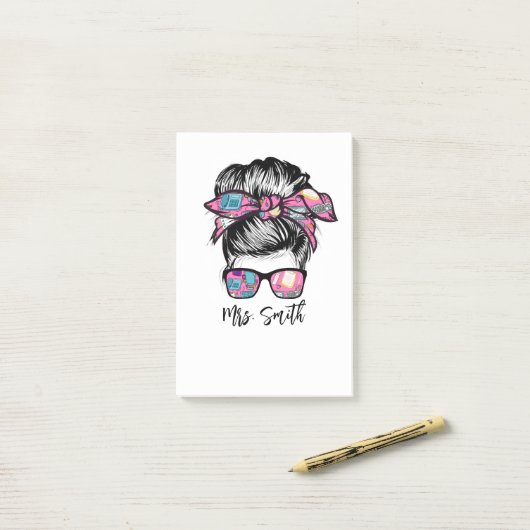 Messy Bun gibt Ideen für Schulmitarbeiter Post-it Klebezettel (Auf Schreibtisch)