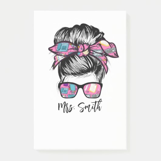 Messy Bun gibt Ideen für Schulmitarbeiter Post-it Klebezettel (Vorderseite)