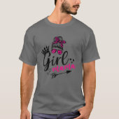 Messy Bun Girl Mama Leopard Pink Niedlich Heart Li T-Shirt (Vorderseite)