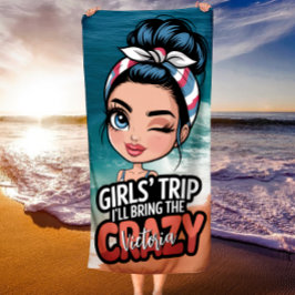 Messy Bun Girls' Trip bringe ich die verrückte Cus Strandtuch
