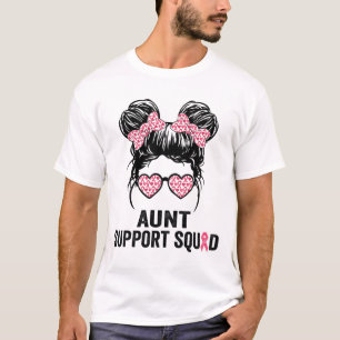 Messy Bun Gles Tunt Unterstützung Squad Breast Can T-Shirt