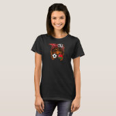 Messy Bun Hair Brown Skin Soccer Girl Belarus Jers T-Shirt (Vorne ganz)