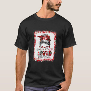 Messy Bun Hair One Loved Registered Nurse Valentin T-Shirt