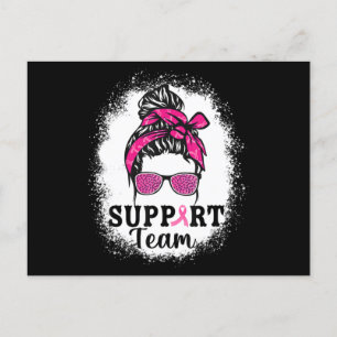 Messy Bun Hair Support Team Breast Cancer Awarenes Postkarte