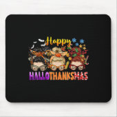 Messy Bun Halloween zu Weihnachten Frauen glücklic Mousepad (Vorne)