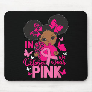 Messy Bun im Oktober tragen wir rosa Brustkrebs Bl Mousepad