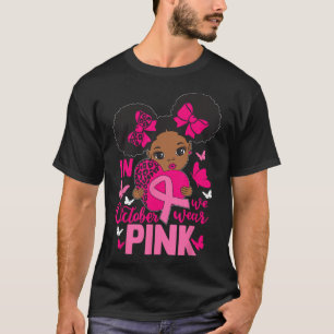 Messy Bun im Oktober tragen wir rosa Brustkrebs Bl T-Shirt