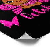 Messy Bun In October We Wear Nk Breast Cancer Blac Poster (Ecke)