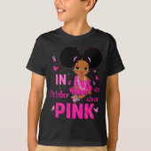 Messy Bun In October We Wear Nk Breast Cancer Blac T-Shirt (Vorderseite)