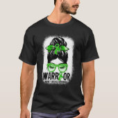 Messy Bun Leopard Green Ribbon Kidney Disease Warr T-Shirt (Vorderseite)