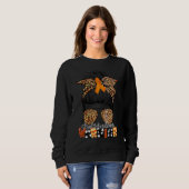 Messy Bun Leopard Multiple Sklerose Mama Sweatshirt (Vorne ganz)