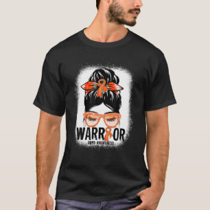Messy Bun Leopard Orange Ribbon COPD Krieger Gesch T-Shirt