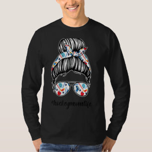 Messy Bun Life of Hockey Mama Muttertag 1 T-Shirt