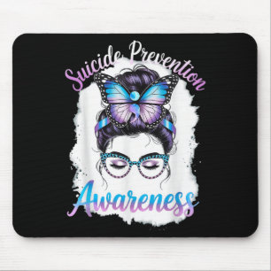 Messy Bun Mädchen Suizidprävention Psychische Gesu Mousepad
