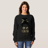 Messy Bun Mama von Leopard und Camouflage Mutterta Sweatshirt (Vorne ganz)