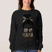 Messy Bun Mama von Leopard und Camouflage Mutterta Sweatshirt (Vorderseite)