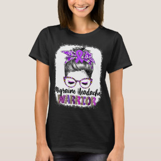 Messy Bun Migraine Kopfschmerz Krieger T-Shirt