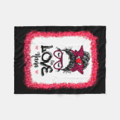 Messy Bun One Loved Nana Mother Mommy Women Valent Fleecedecke (Vorderseite (Horizontal))