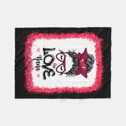 Messy Bun One Loved Nana Mother Mommy Women Valent Fleecedecke (Vorderseite (Horizontal))