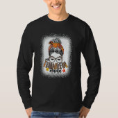 Messy Bun One Thankful Mama Fall Autumn Thanksgivi T-Shirt (Vorderseite)