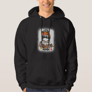 Messy Bun One Thankful Mama Herbst Thanksgivi Hoodie