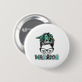 Messy Bun Pcos Polyzystisches Ovarialsyndrom Aware Button (Vorne & Hinten)