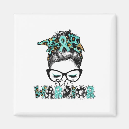 Messy Bun Pcos Polyzystisches Ovarialsyndrom Aware Magnet (Vorne)
