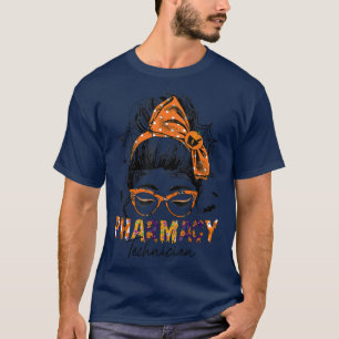 Messy Bun Pharmacist Halloween Pharmacy Tech Healt T-Shirt