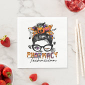 Messy Bun Pharmacy Techniker Halloween-Party Serviette (Beispiel)