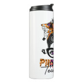 Messy Bun Pharmacy Techniker Halloween-Party Thermosbecher (Nach links gedreht)