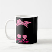 Messy Bun Pink Brustkrebs Bewusstsein Kaffeetasse (Links)