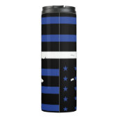 Messy Bun Police Ehefrau Black and Blue Thermosbecher (Rückseite)