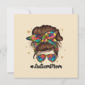 Messy Bun Proud Autismus Mama (Vorderseite)