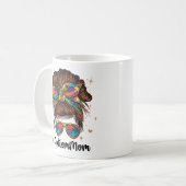 Messy Bun Proud Autismus Mama Kaffeetasse (Vorderseite Links)
