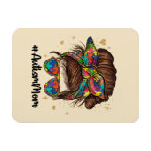 Messy Bun Proud Autismus Mama Magnet (Horizontal)