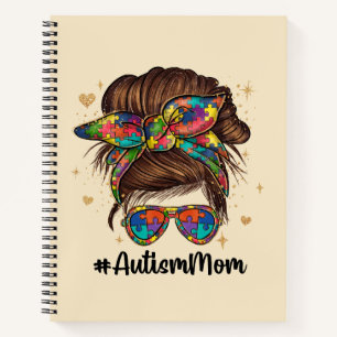 Messy Bun Proud Autismus Mama Notizblock