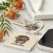 Messy Bun Proud Autismus Mama Schlüsselanhänger (Vorderseite rechts)