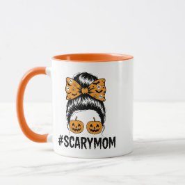 Messy Bun Scary Mom Halloween Tasse