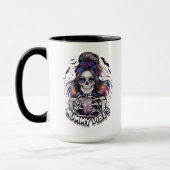 Messy Bun Skeleton "MUMMY VIBES" Kaffee Tasse (Links)